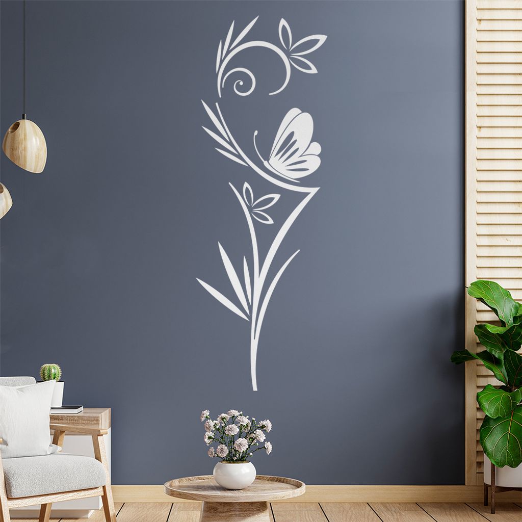 Schmetterling - Ornamente - Baum Wandtattoo in 6 Größen - Wandaufkleber Wall Sticker - Dekoration, Küche, Wohnzimmer, Schlafzimmer, Badezimmer
