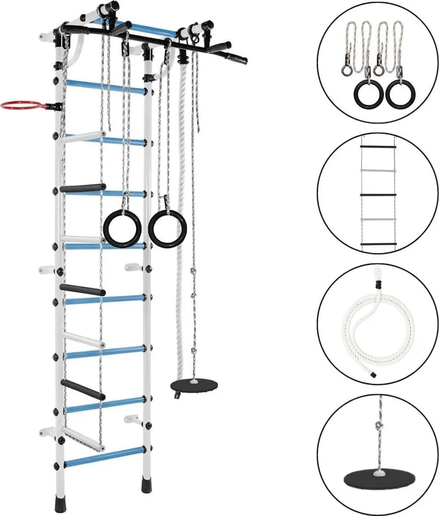 Échelle de gymnastique murale Gamma Plus bleue et kit de motricité enfant