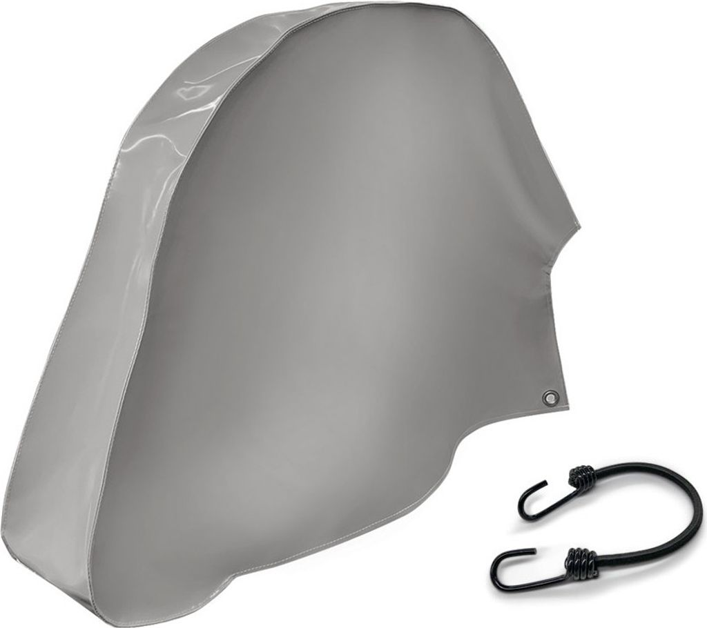 Deichselhaube aus Premium LKW PVC Plane, 680g/m², (Grau RAL7037, 75x60x10cm für gebremste Deichseln), Universal Deichselschutz, Deichelabdeckung