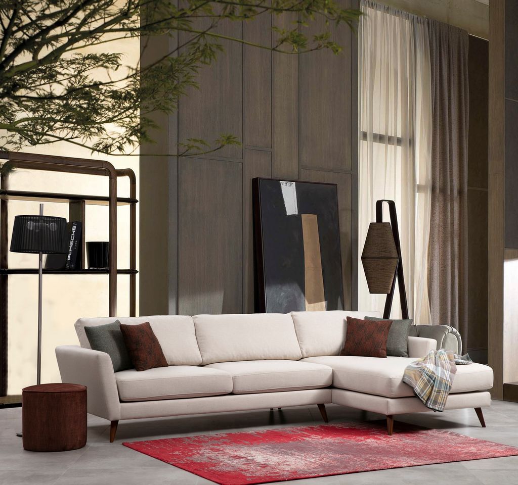 Hanah Home, Mayorka- ARE1152, Beige, Schlafsofas, Rahmen: Buchenholz / Spanplatte