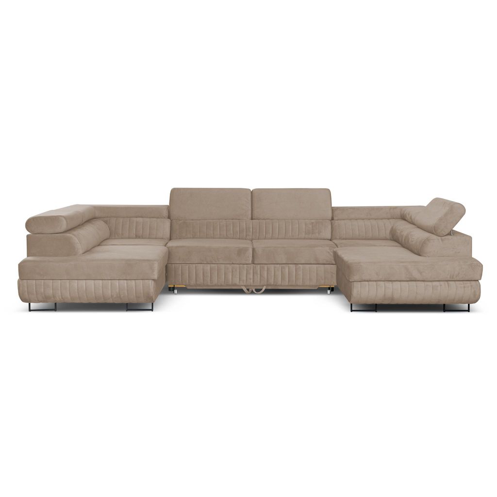 U-Form Ecksofa Magnum U  Beige mit Schlaffunktion und 2 Produktbild 