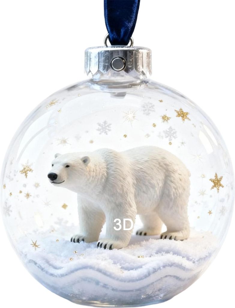 Wildlife Wonders – Dekorative 3D-Tierfiguren aus Kristallkugeln mit Fuchs, Eichhörnchen und Reh – Bruchsicherer Kunststoff – Weihnachtsbaums...