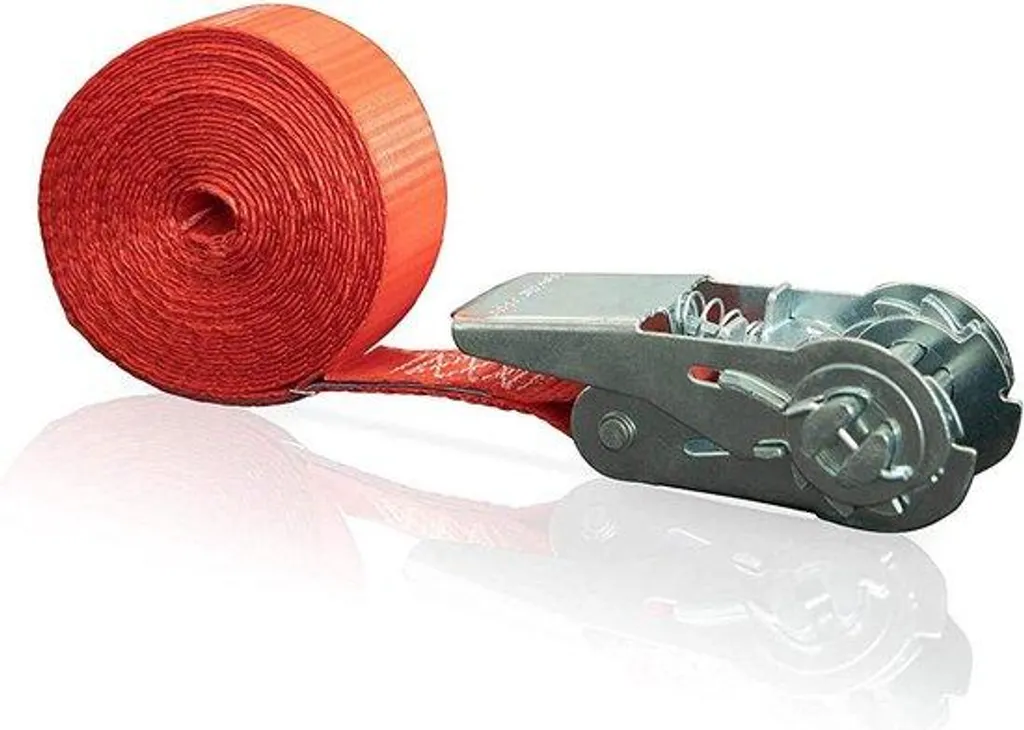 Sangle à boucle à grelots rouge 4 mètres 700 daN pour arrimage solide