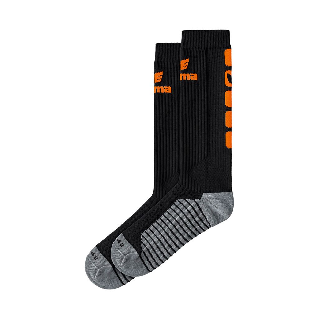 Erima Training CLASSIC 5-C Socken lang Sportsocken Herren Kinder schwarz orange Gr 35-38