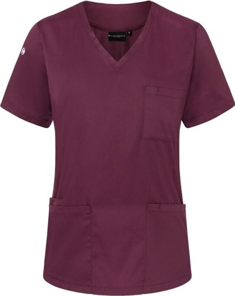 KARLOWSKY Damen Schlupfkasack ESSENTIAL V-Neck Regular Aubergine L