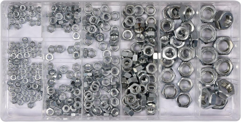 Sechskantmuttern Set 300 teiliges Sortiment M3 M4 M5 M6 M8 Produktbild 