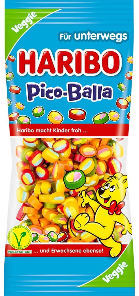 Haribo Pico Balla ovocná žvýkačka s oboustrannou cukrářskou Obrázek produktu 