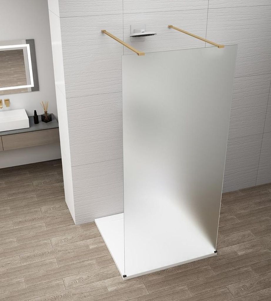 Polysan ESCA GOLD MATT Dusch-Glasteil, freistehend, Milchglas, 1100 mm