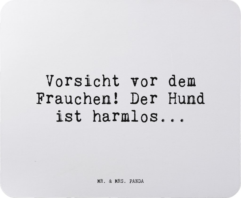 Mr. & Mrs. Panda Mouse Pad Vorsicht vor dem Frauchen!... - Aquarellblau - Geschenk, Frau, notebook mauspad, Hund, mousematte, Sprüche, Hundebesitz...