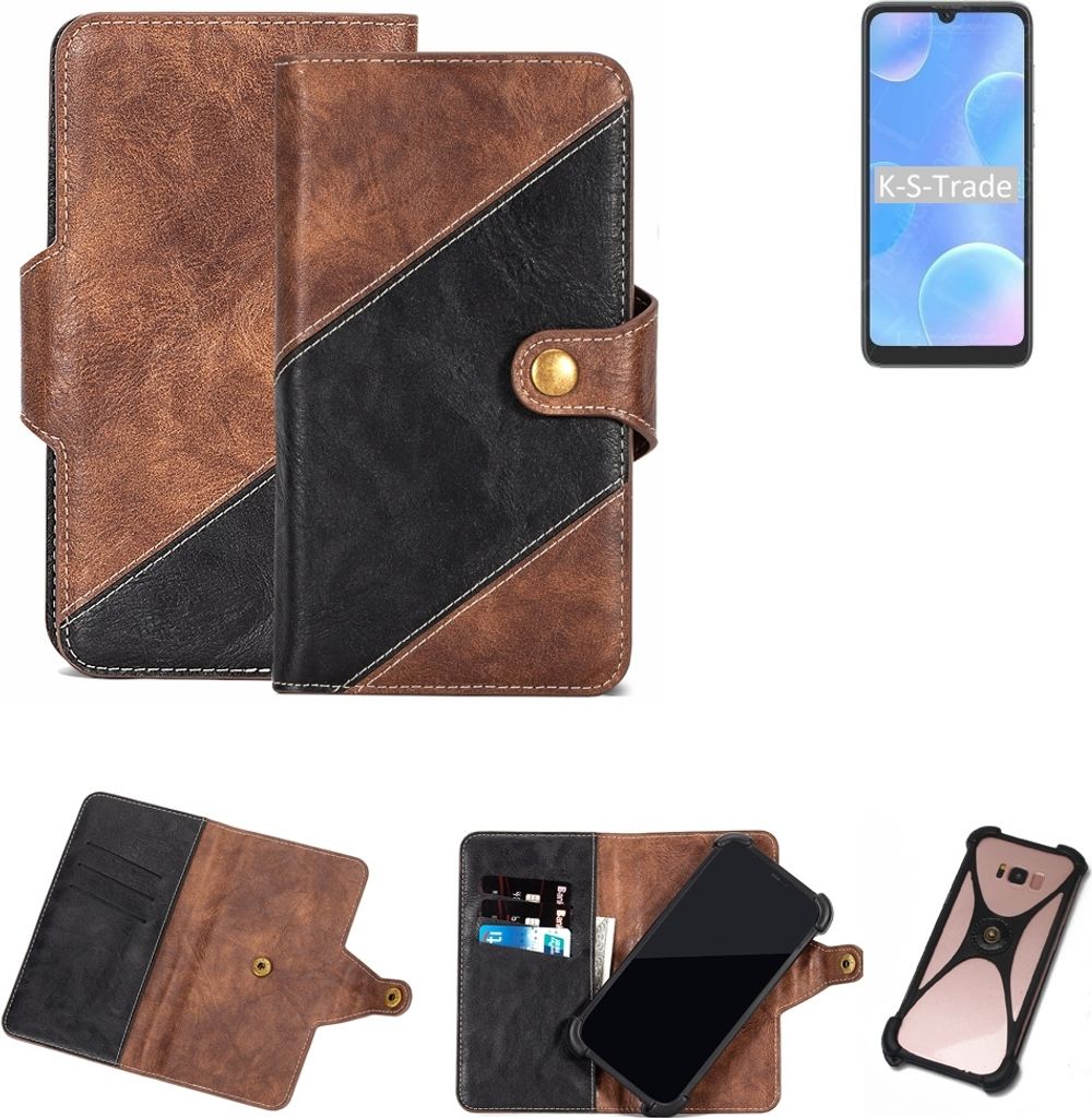 K-S-Trade Handyhülle Schutzhülle Bookstyle Case kompatibel mit Blackview A50 Klapphülle Cover Hülle Schutztasche 1x