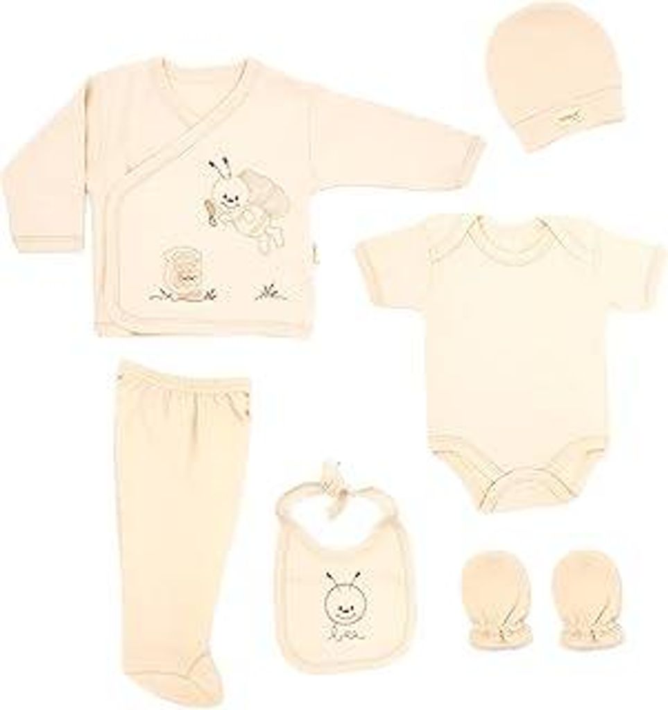 Blue Eyes Neugeborenen Baby Geschenk Set 100% natürliche Baumwolle Erstausstattung Ausstattung Unisex Kleidung Geschenkset für Babys 0-4 Monate (...