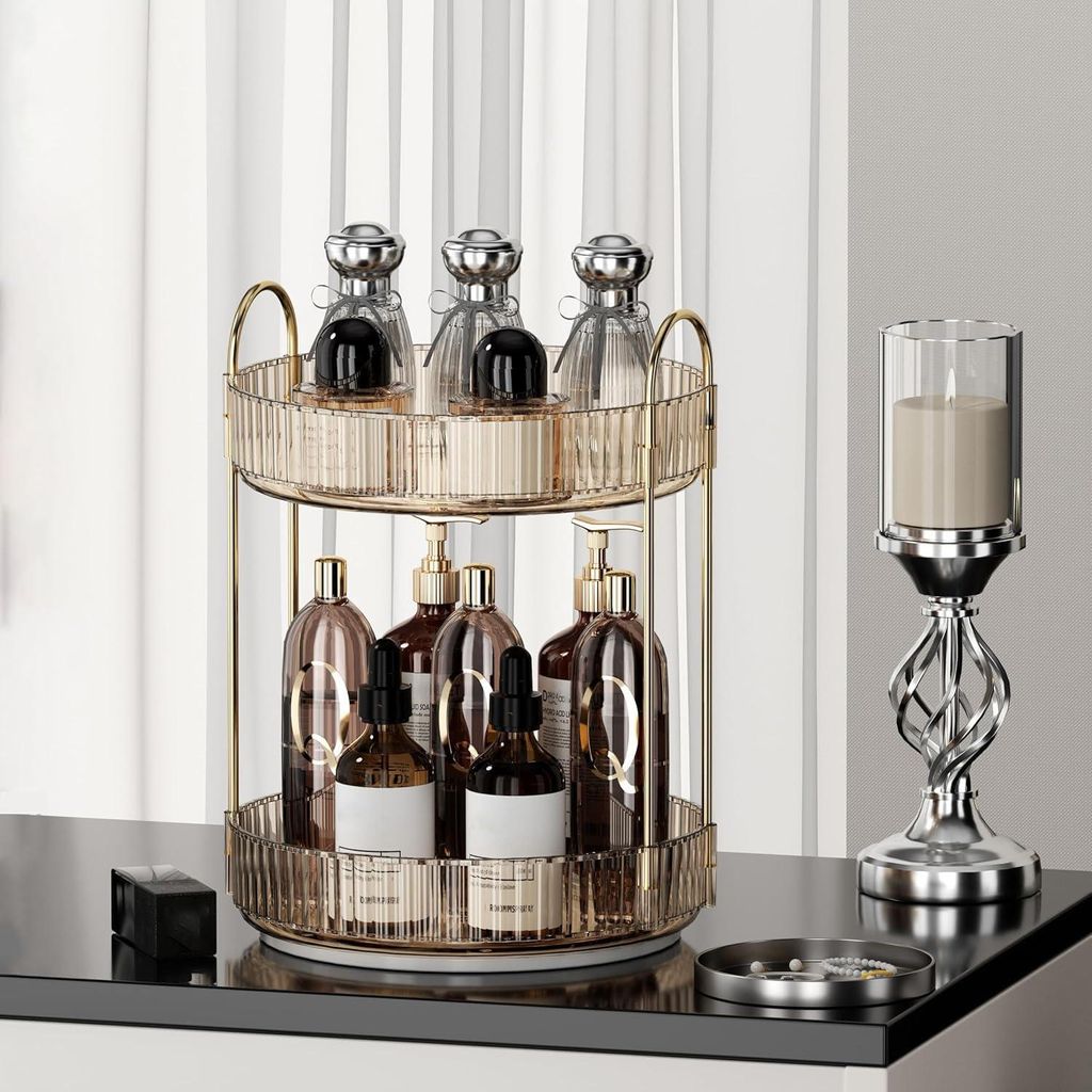 Kosmetik-Organizer, 360° drehbar, viel Stauraum für Kosmetikartikel, multifunktionaler Kosmetik-Organizer für Schminktisch, Schlafzimmer, Badezi...
