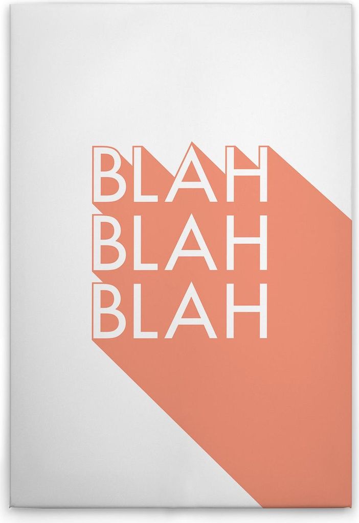 TADESSI Leinwandbild "Blah Blah Blah" - Wandbild 80 x 120 cm - Kunstdruck auf Leinwand in Orange Rosa - M1-No.51936