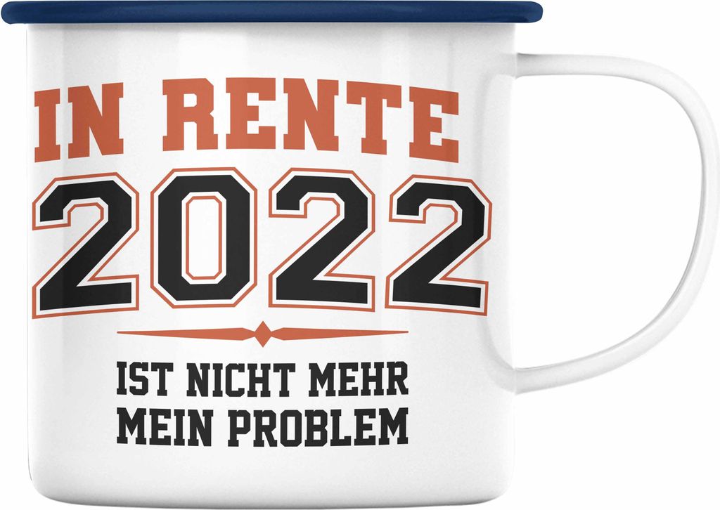 Trendation -  Renter 2022 Emaille Tasse Ruhestand Geschenk Produktbild 