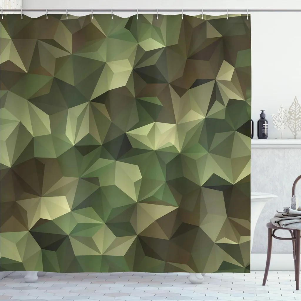 Tenda Doccia 175x240 ABAKUHAUS | Salvia e Marrone - Tessuto Top!