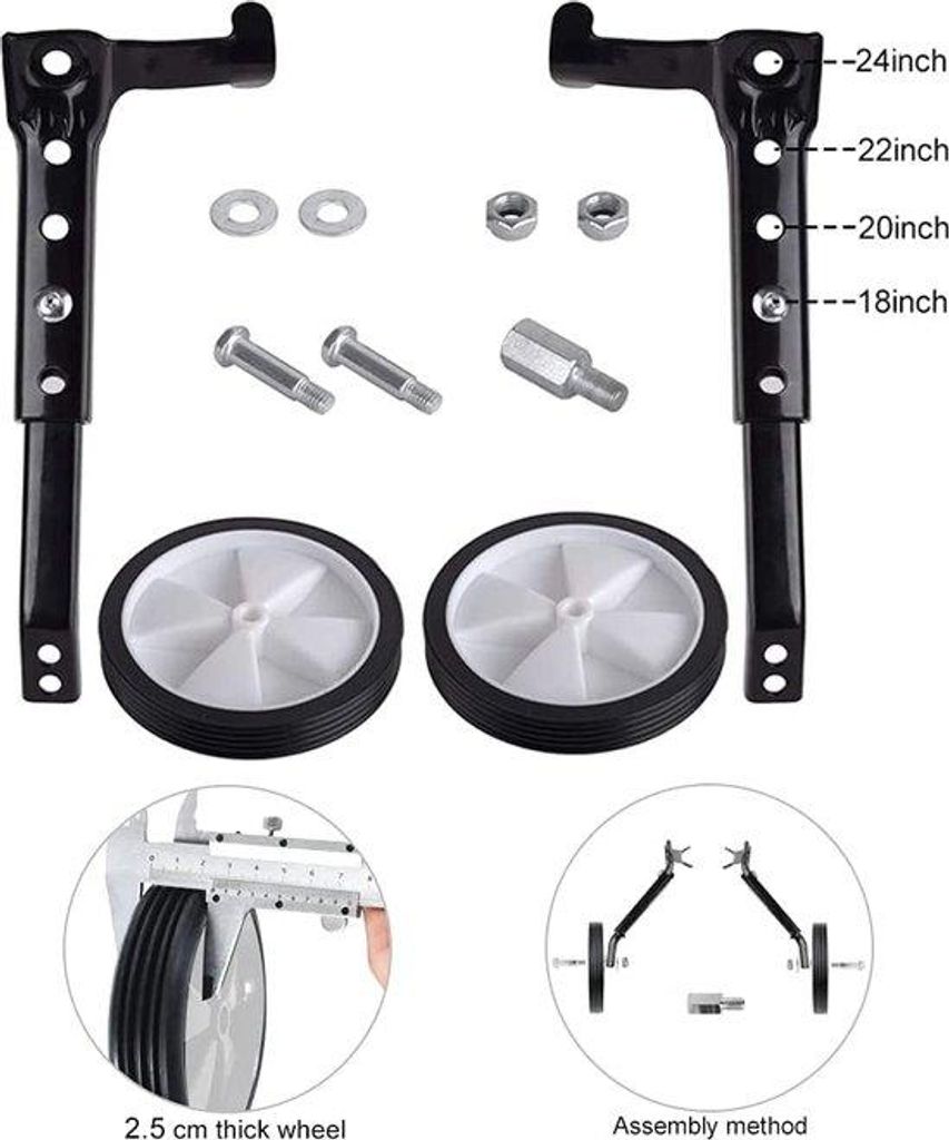 Kinderfahrradstabilisator, universelle Stabilisatoren für 18, 20, 22, 24 Zoll Fahrräder