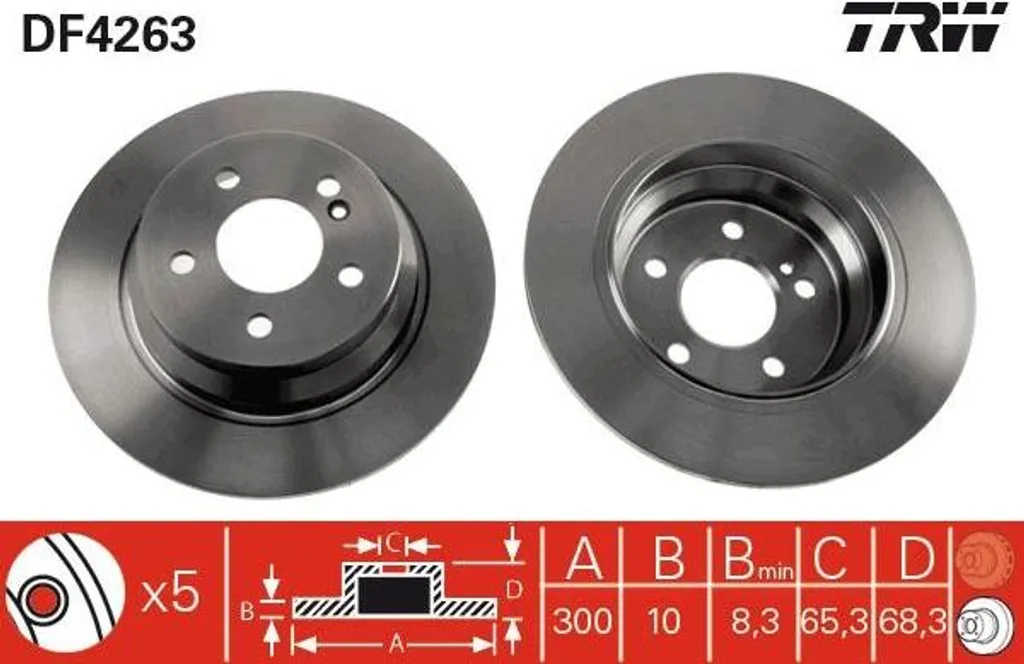 Éliminez les vibrations au freinage : Disque TRW DF4263 pour Mercedes