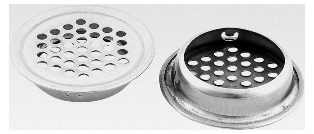 sourcing map 2 Stück Lüftungsgitter aus Edelstahl rund kreisförmig Untersicht Loch-Lüfter 4,2 cm Oberer Durchmesser