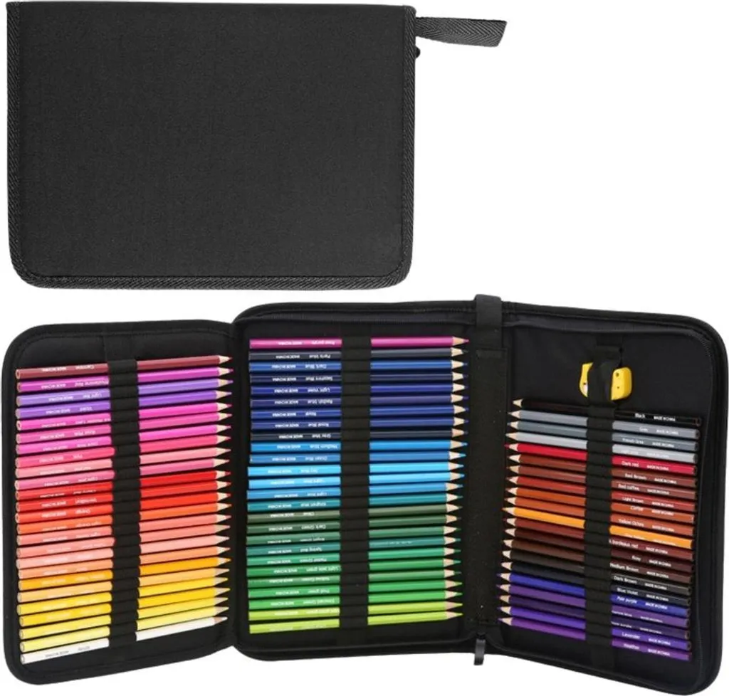 Crayons de dessin anti-roulement, coffret de 72 pièces haute mine