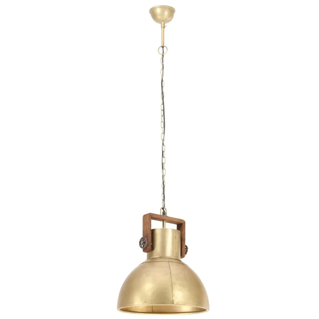 Lampada Sospensione 40 cm Ottone Industriale E27 - Metallo di Qualità - 3