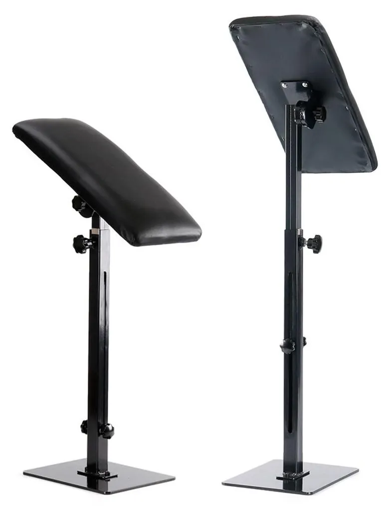 Pied de Tatouage Noir Réglable 68-100 cm avec Support Stable Portable
