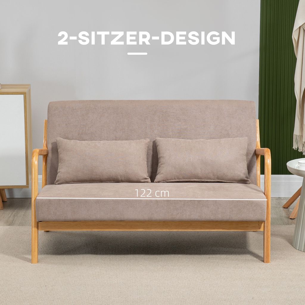 HOMCOM 2-osobowa sofa dwuosobowa z poduszkami, sofa Zdjęcie produktu 6