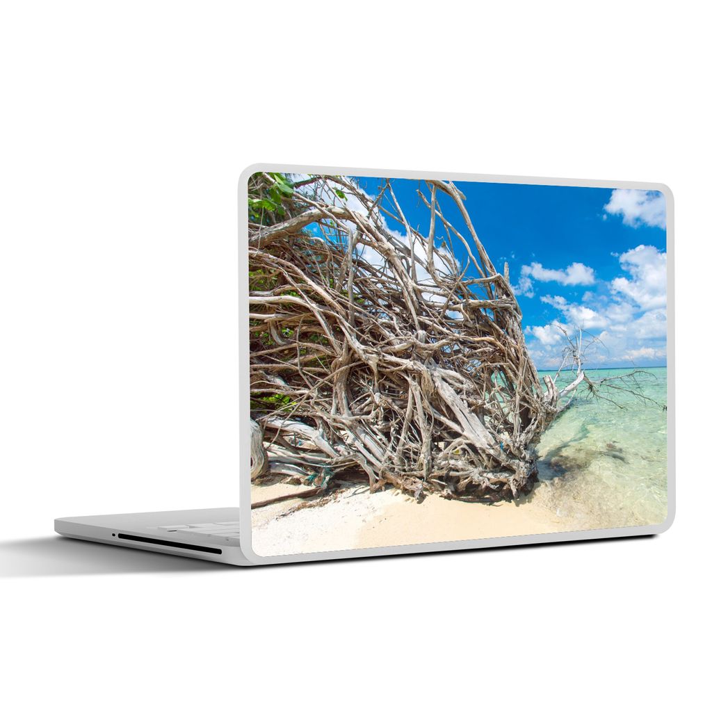 MuchoWow Laptop Aufkleber Sticker Cover Strand - Äste - Tropisch - Meer 36.5x27.5 cm - Laptop-Sticker