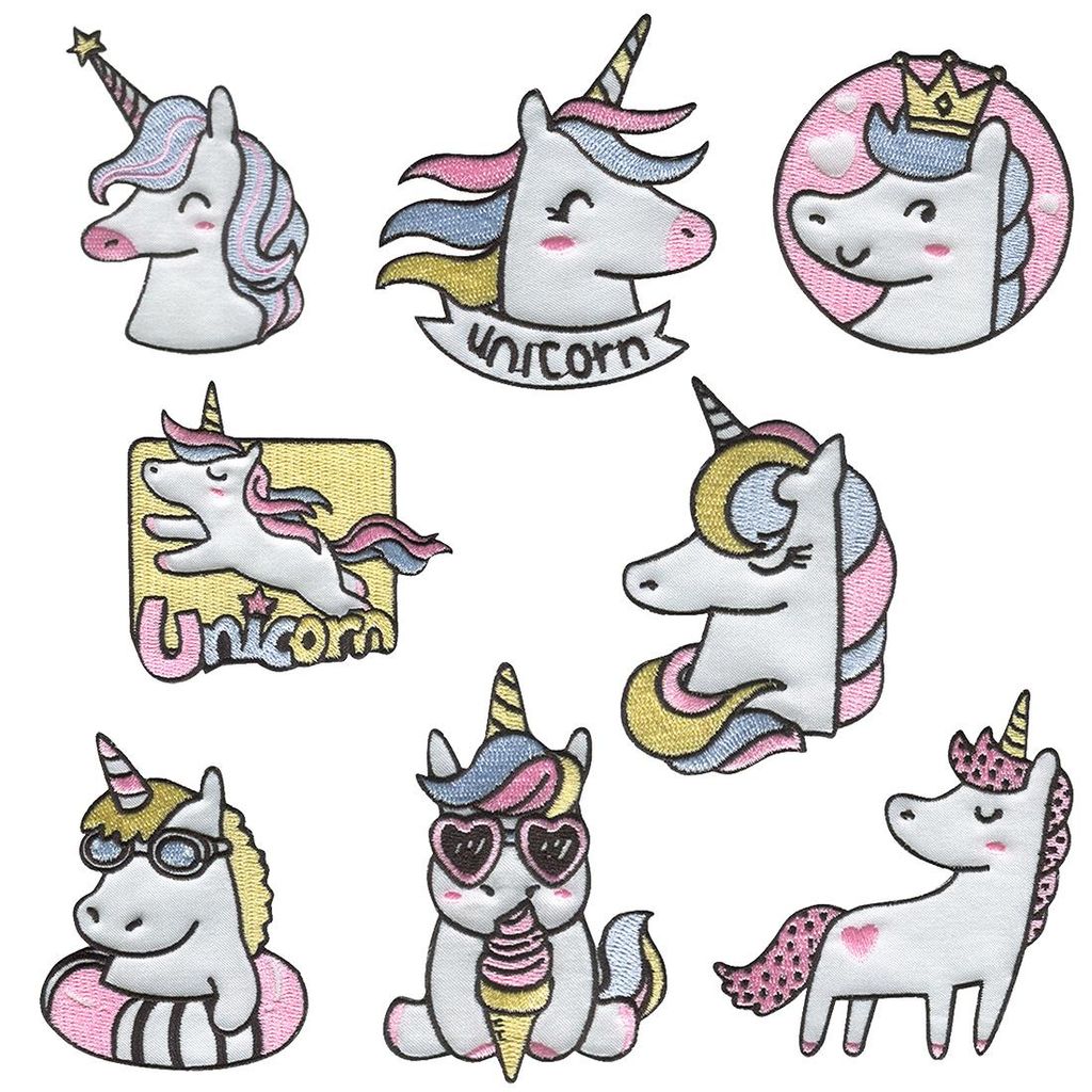 Unicorn Set B 8 kusů - nažehlovací nášivky, nažehlovací Obrázek produktu 