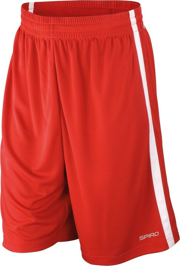 Spiro - Basketball-Shorts für Herren PC6364 (4XL) (Rot/Weiß)