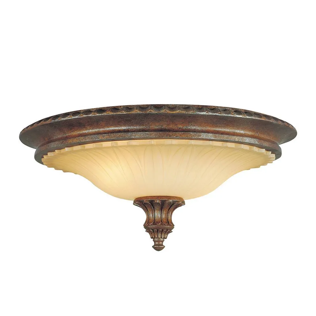 Plafonnier Stirling Castle Feiss brun-beige 2xE27 métal 44,5 cm