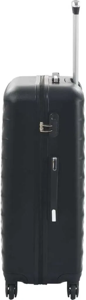 Set de valises rigides 3 pièces noir avec roulettes multidirectionnelles - 4