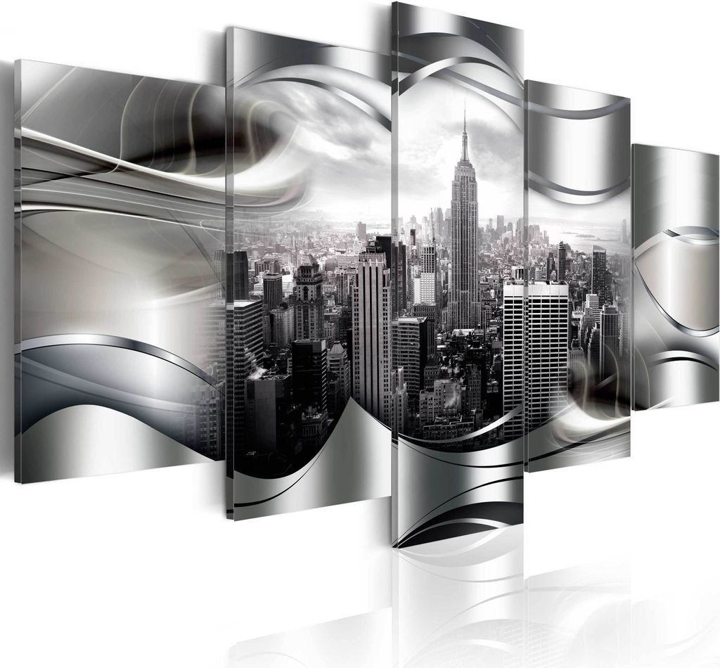 Leinwandbilder 200x100 cm d-A-0032-b-o Vlies Leinwandbild 5 tlg Kunstdruck modern Wandbilder XXL Wanddekoration Design Wand Bild ABSTRAKT NEW YORK ...