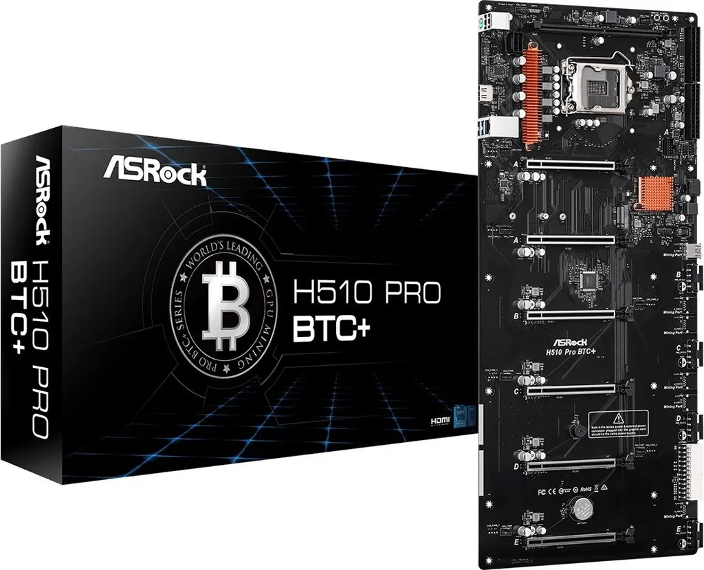 ASRock H510 Pro BTC+ avec 6 Ports PCIe et USB 3.2 pour Mining Rig Pro