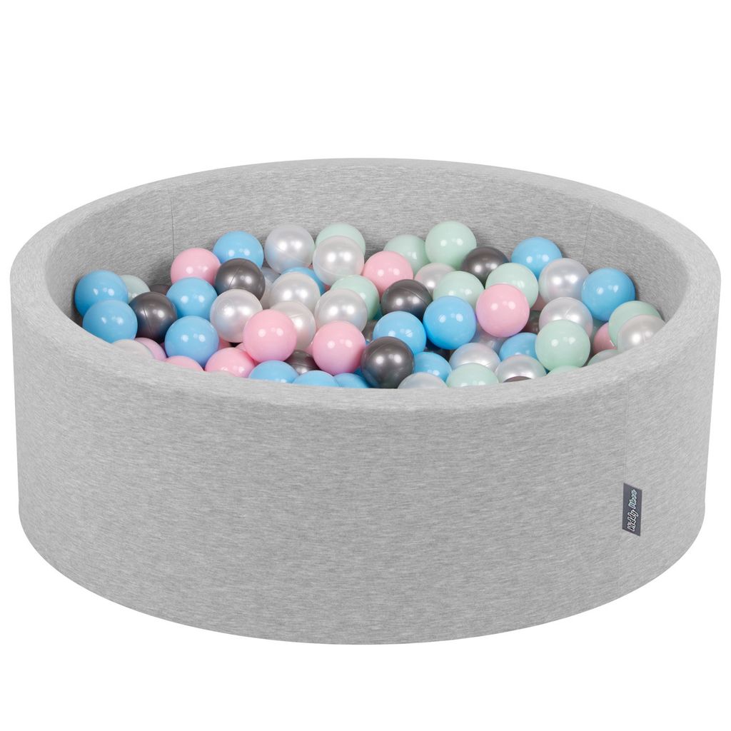 KiddyMoon Bällepool Rund 90x30cm 300 Bunten Bällen ∅7cm - Produktbild 