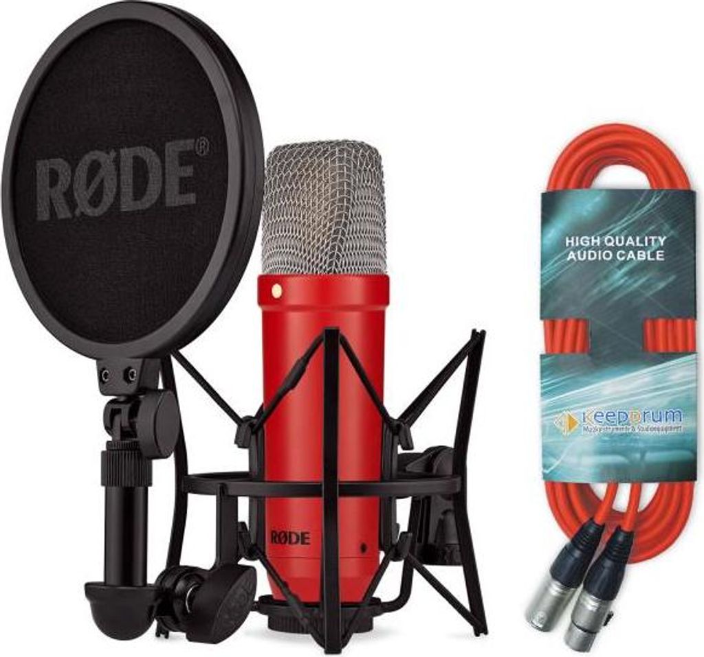 Rode NT1 Signature Red Mikrofon Rot mit XLR-Kabel in Rot