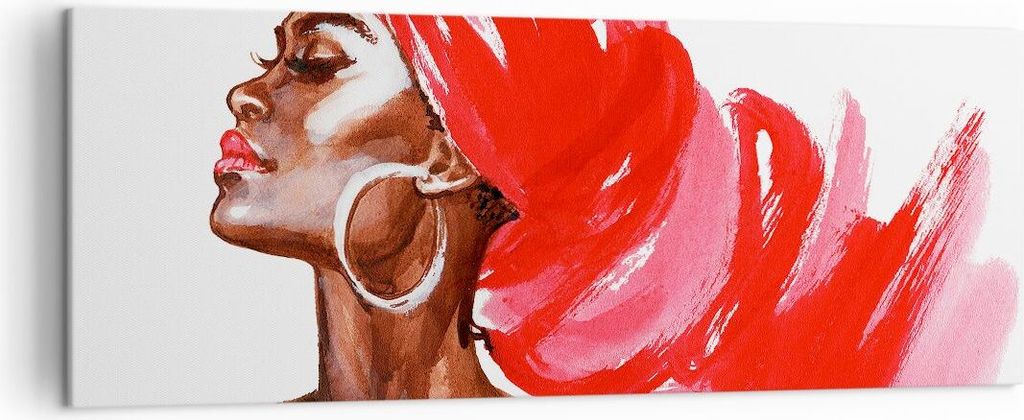 Bild auf Leinwand - Leinwandbild - frau modern - 140x50cm - Wand Bild - Wanddeko - Wandbilder - Leinwanddruck - Bilder - Kunstdruck - Wanddekoratio...