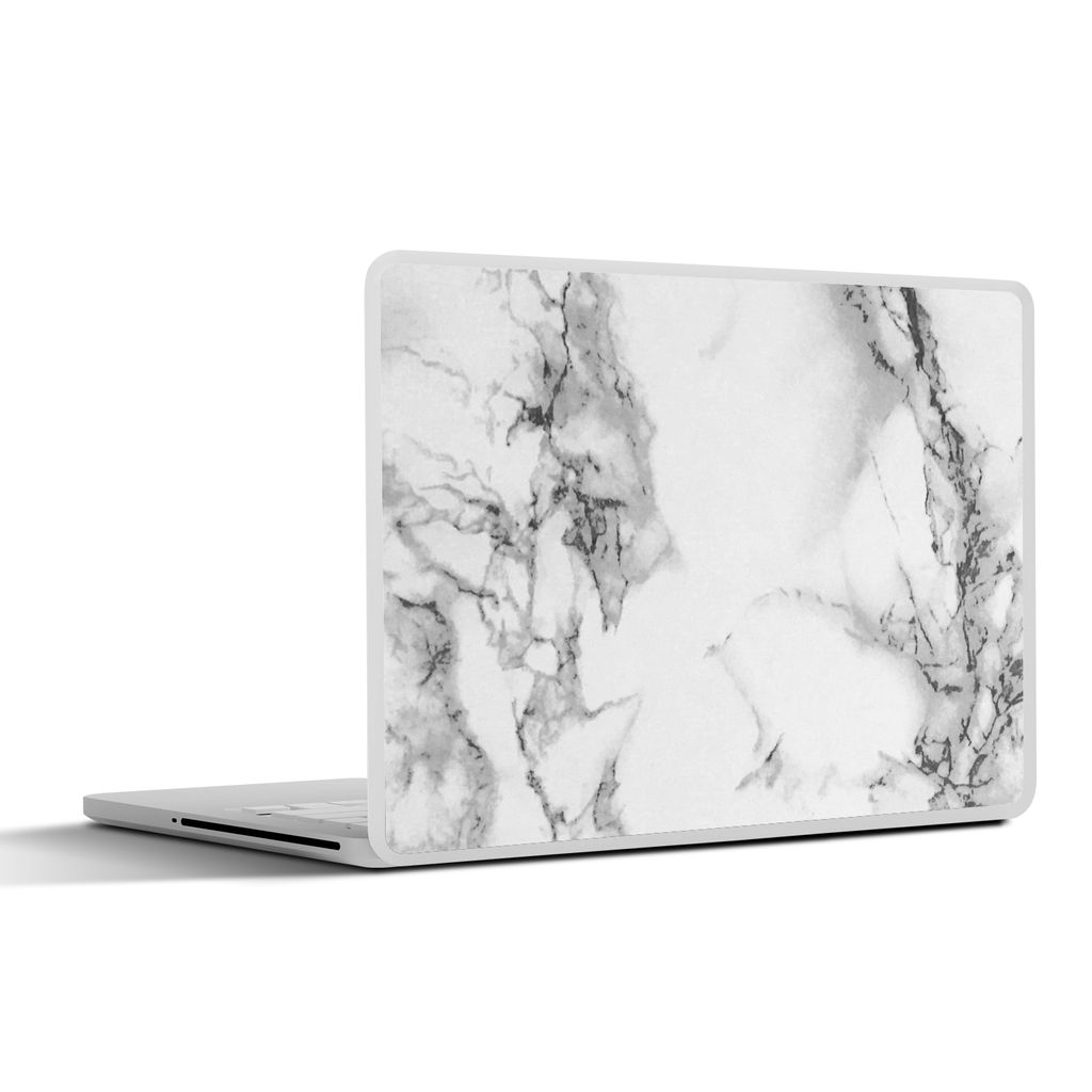 MuchoWow Laptop Aufkleber Sticker Cover Marmor - Stein - Weiß - Grau - Schwarz - Marmoroptik 25x18 cm - Laptop-Deko