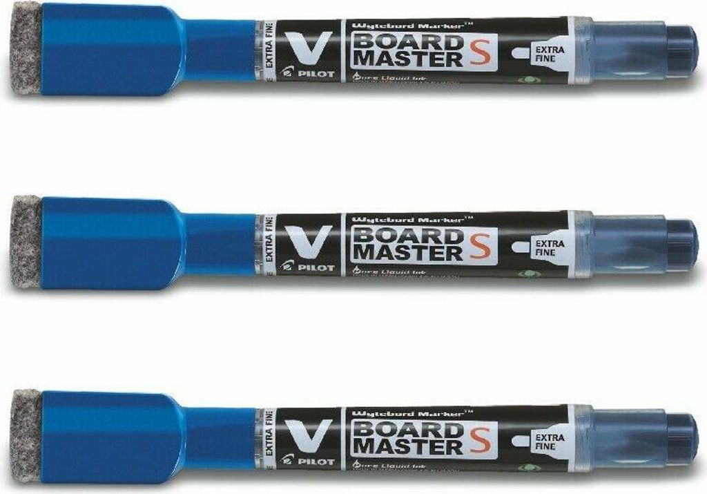 Pilot V Board Master EF mit Wischer - 3er-Set blau