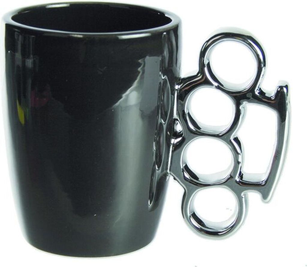 Tasse poing américain - noir/argenté Image du produit 
