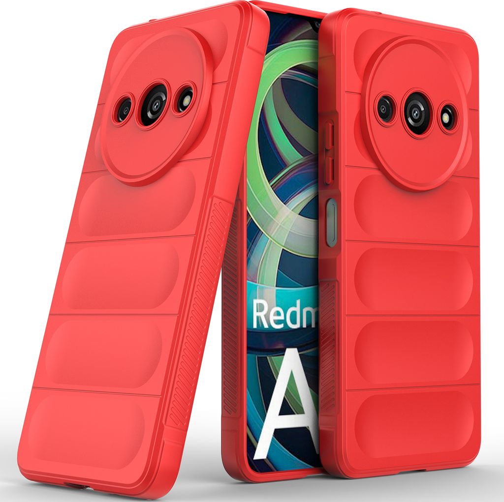 Handyhülle für Xiaomi Redmi A3 Weich TPU Silikon Stossfest Anti-rutsch Hülle Rot