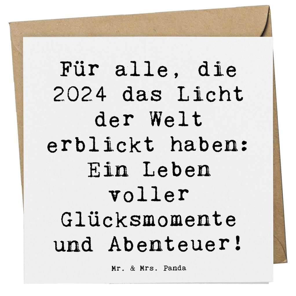 Mr. & Mrs. Panda Klappkarte Spruch 2024 Geburtstag Glücksmomente - Weiß - Geschenk, anlasskarte, Grußkarte, einzigartige Illustrationen, faltkar...