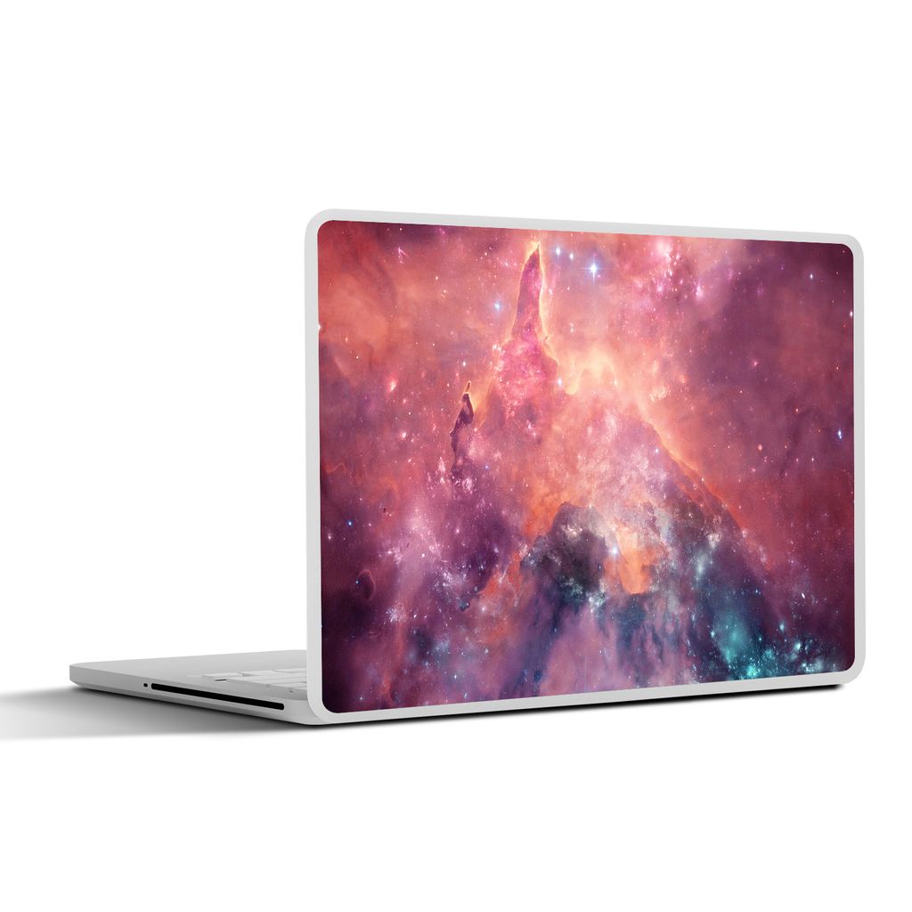 MuchoWow Laptop Aufkleber Sticker Cover Weltraum - Orange - Sterne 30x22 cm - Laptop-Sticker