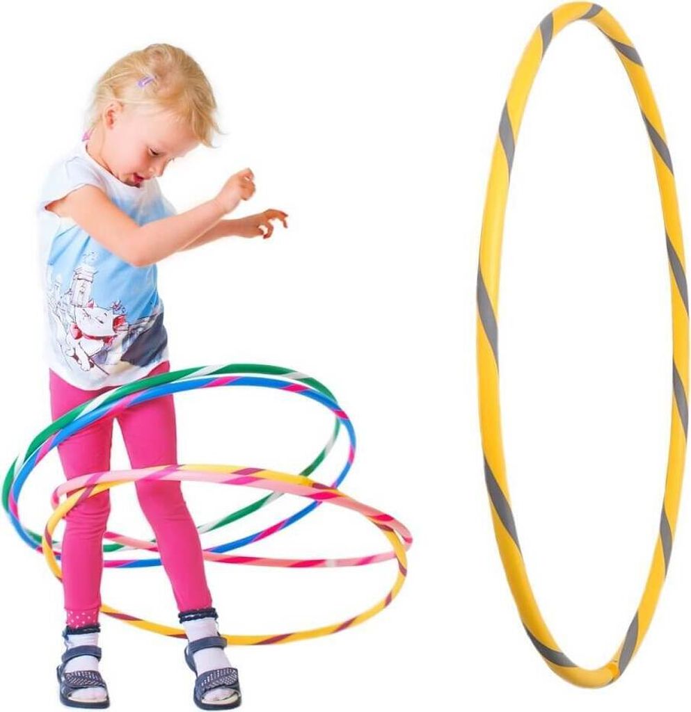 Bunter Kinder Hula Hoop für kleine Profis, Ø70cm, Gelb-Grau