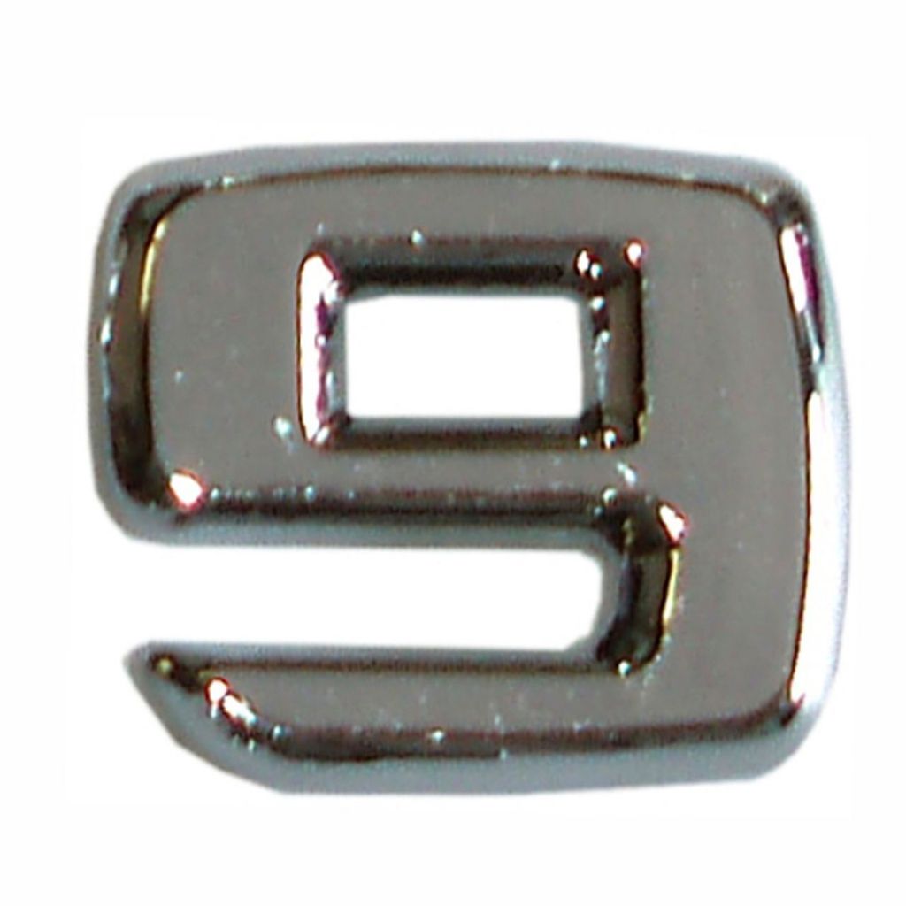 Hermann Schütz 3D-Relief-Chrome-Zahl 9 25x35mm Produktbild 