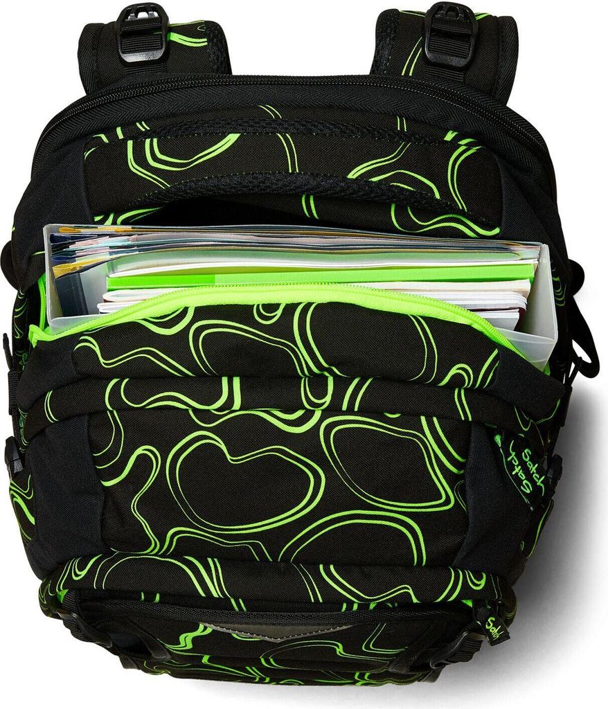 satch Schulrucksack Match Green Sup schwarz neongrün Produktbild 13
