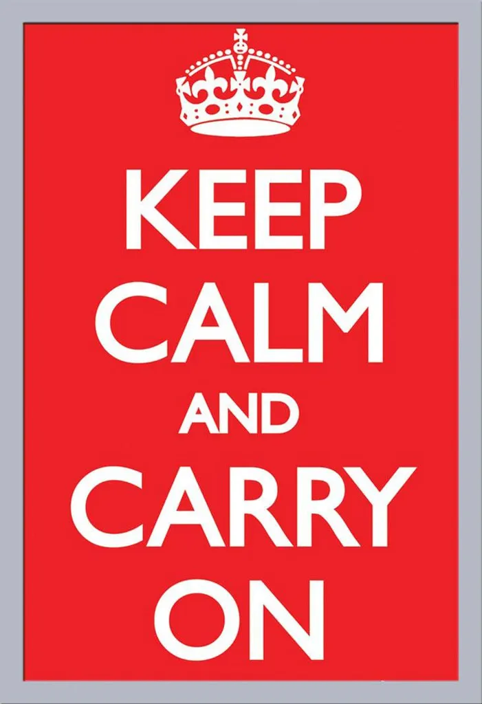 Arredo Parete: Poster Keep Calm 61x91.5 + Cornice Argento Shinsuke