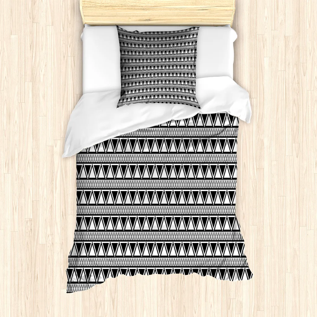 Copripiumino Singolo Azteco Grigio Antracite | Design Minimalista ABAKUHAUS
