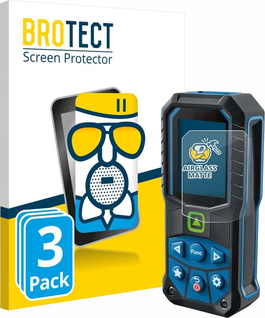 3x BROTECT Entspiegelungs Schutzglas für Bosch GLM 50-23 Schutzfolie Panzer Folie Glas Display Schutz matt