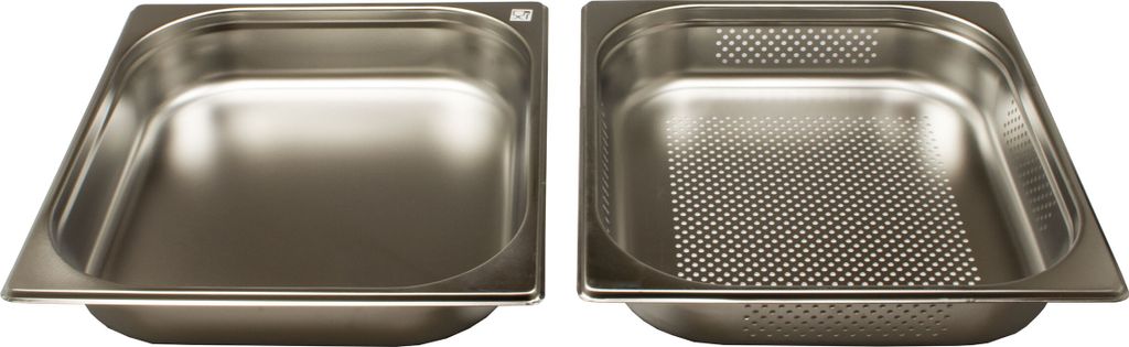 GN 2/3 Dampfgarset bestehend aus einem gelochtem und Produktbild 