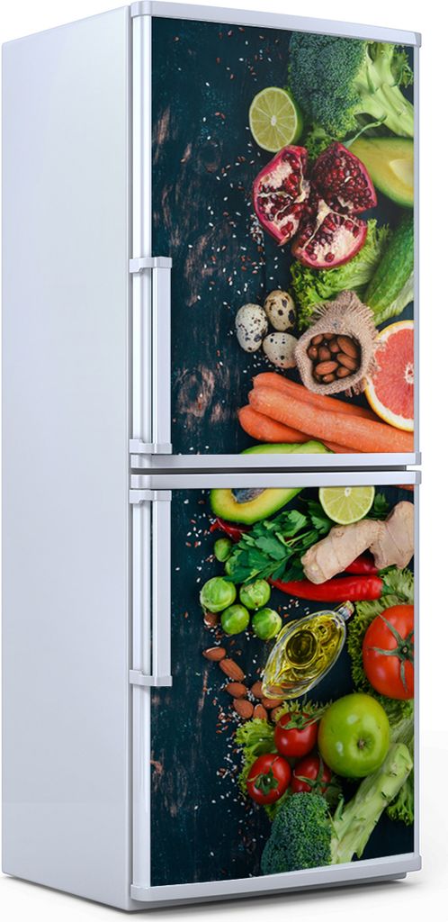 Kühlschrankdekoration 70x180 cm Aufkleber auf dem Kühlschrank - Gemüse Farbige